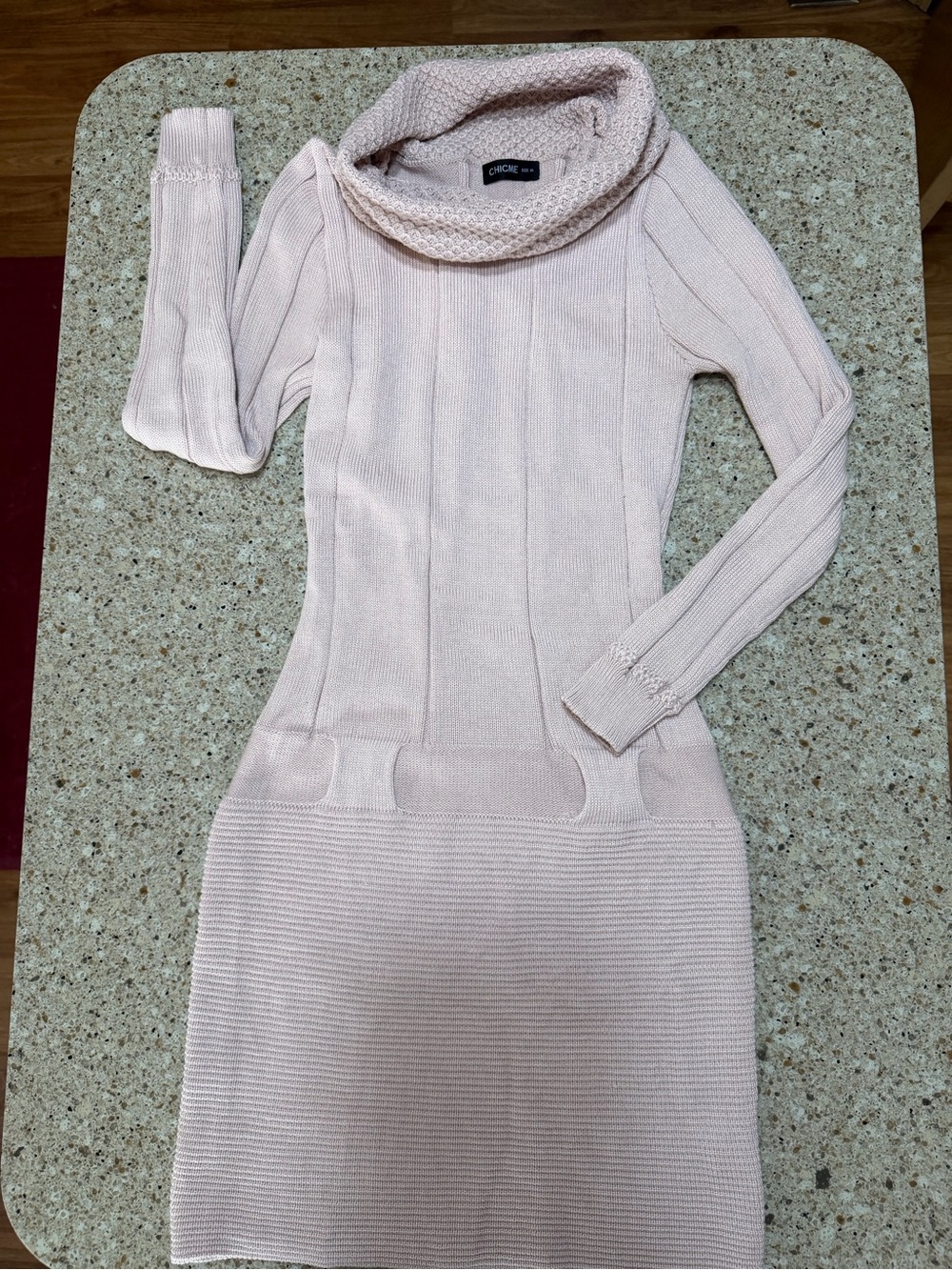Circle of Trust Blush Cowl Neck Sweater Dress
